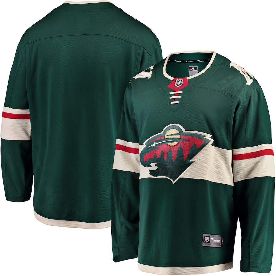 Men Minnesota Wild Fanatics Branded Green Breakaway Home NHL Jersey->customized nhl jersey->Custom Jersey